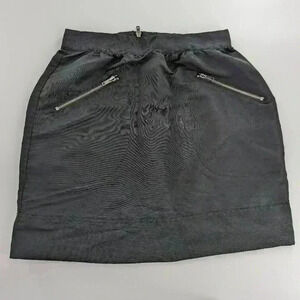 Walter Skirt Womens Size 2 Black Casual Skirt Exposed Zipper Pockets